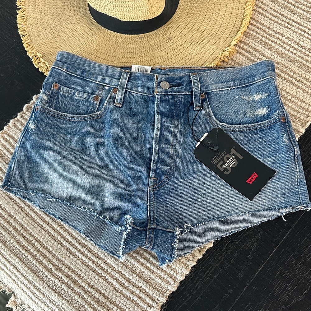 Levi's Women's Distressed Denim Cutoff Shorts - Blue